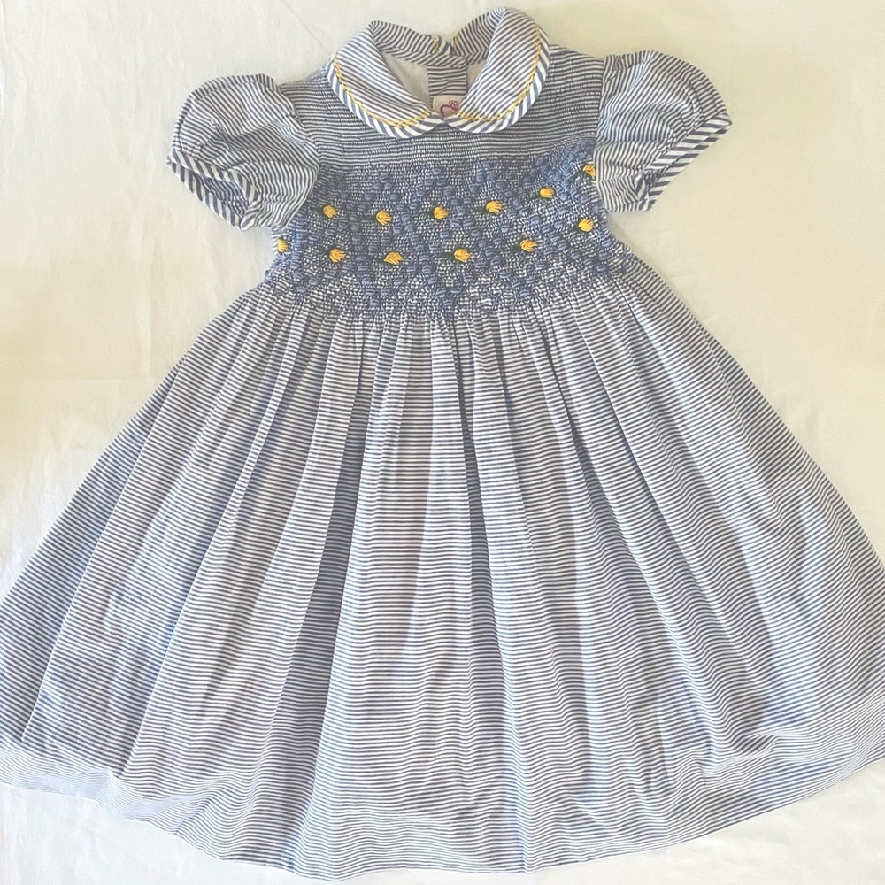 Chantal Designs (size 2) blue striped party dress